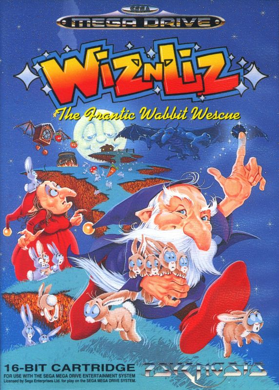 Wiz 'N' Liz box art for Sega Mega Drive